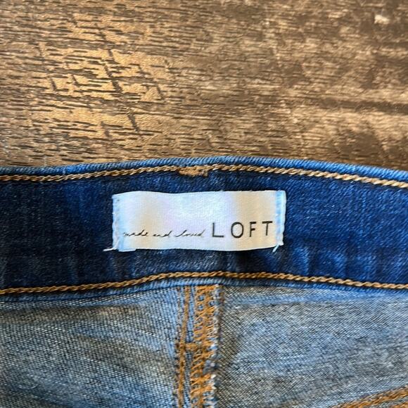 LOFT Dark Wash High Rise Skinny Jeans Size 8/29P - Picture 7 of 9